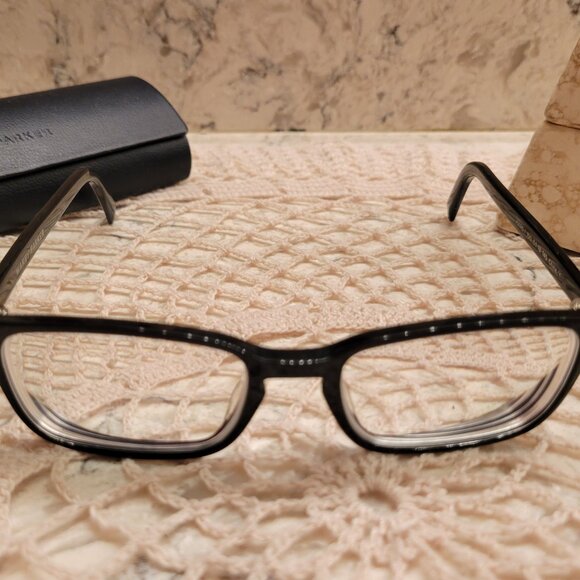 WARBY PARKER HARDY 100 MEDIUM EYEGLASSES SUNGLASSES BLACK FRAMES 51-18-145 CASE - Picture 3 of 14
